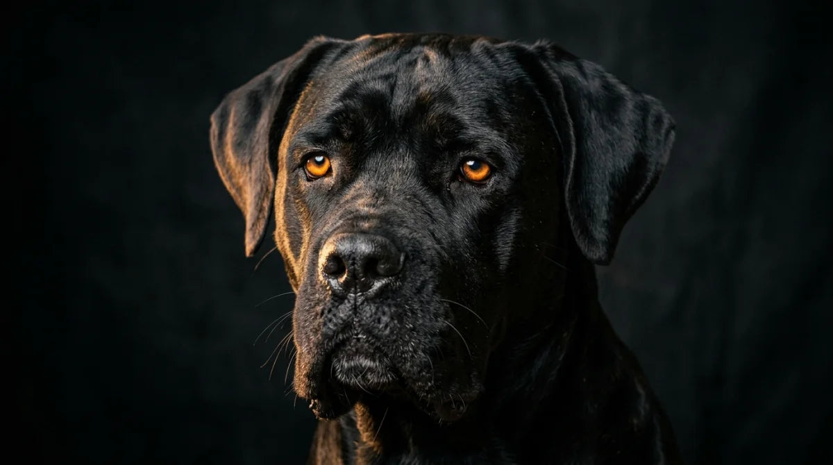 Cane Corso close-up portrait showing noble expression