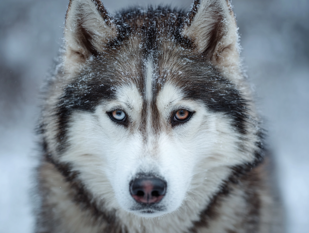 Siberian Husky with challenging independent stare