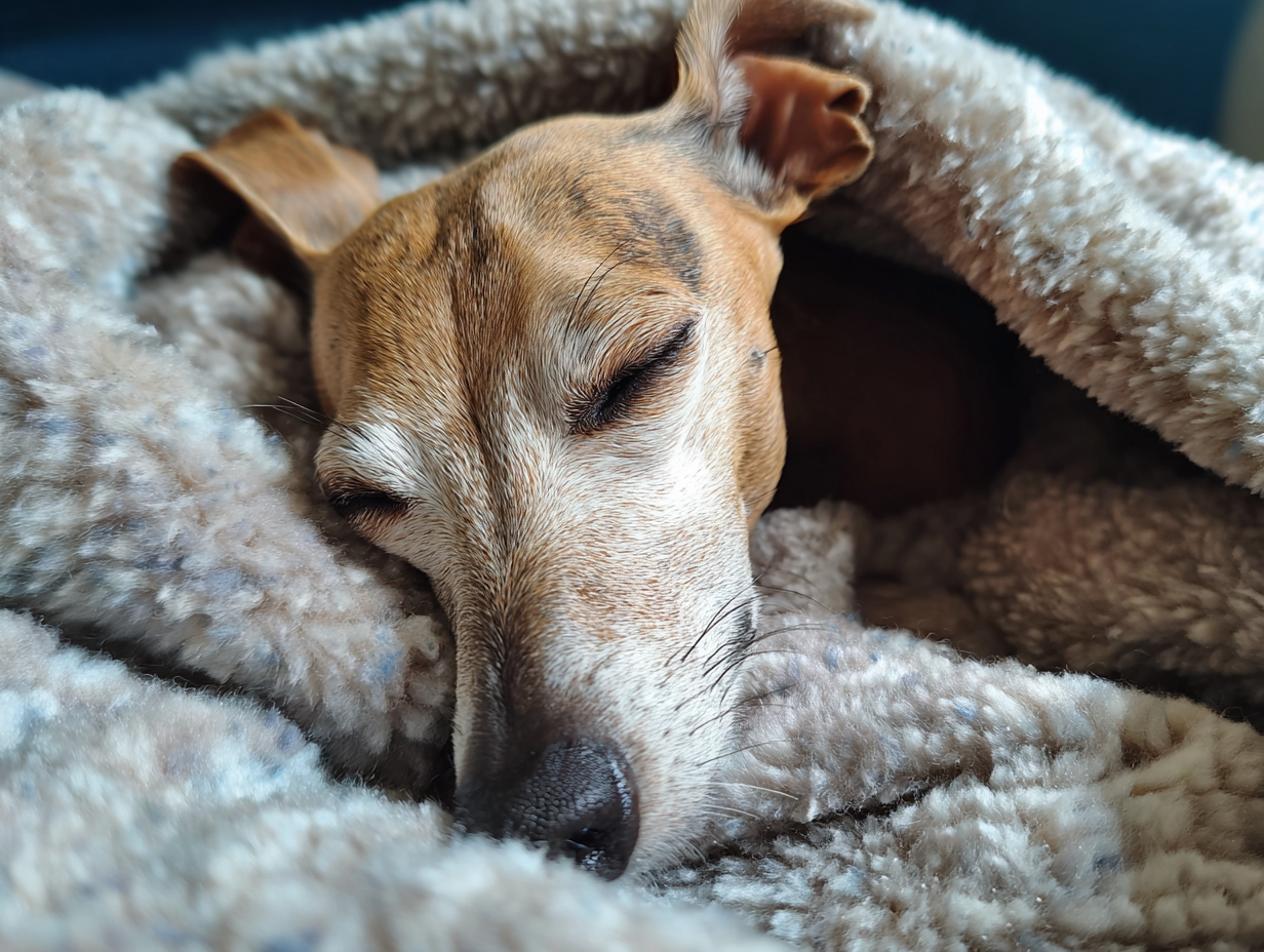 Italian Greyhound sleeping peacefully