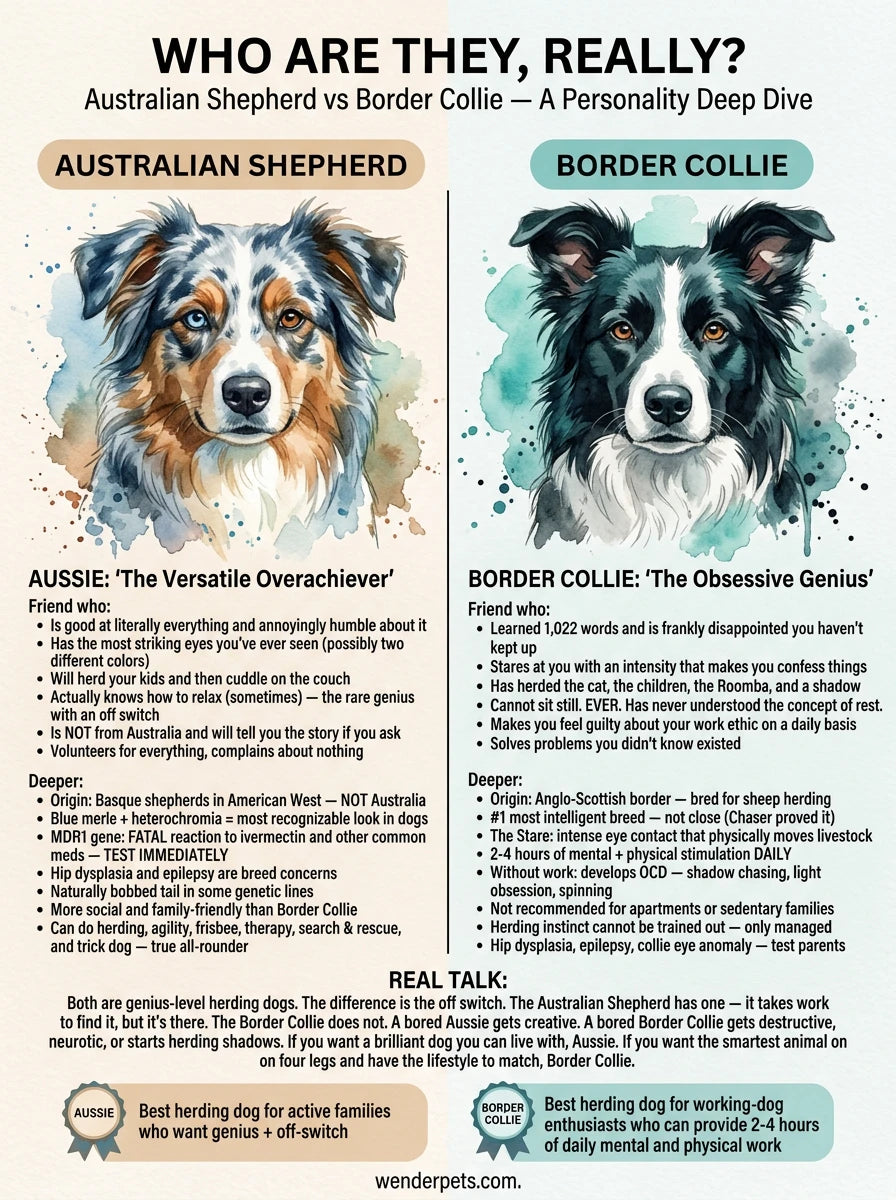 Australian Shepherd vs Border Collie - 💬 Personality Deep Dive