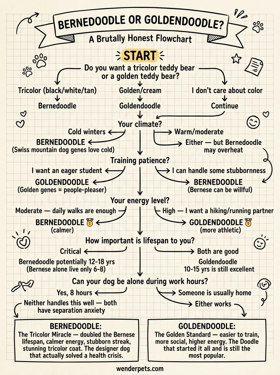Bernedoodle vs Goldendoodle - 🧭 Which Breed Is Right For You?