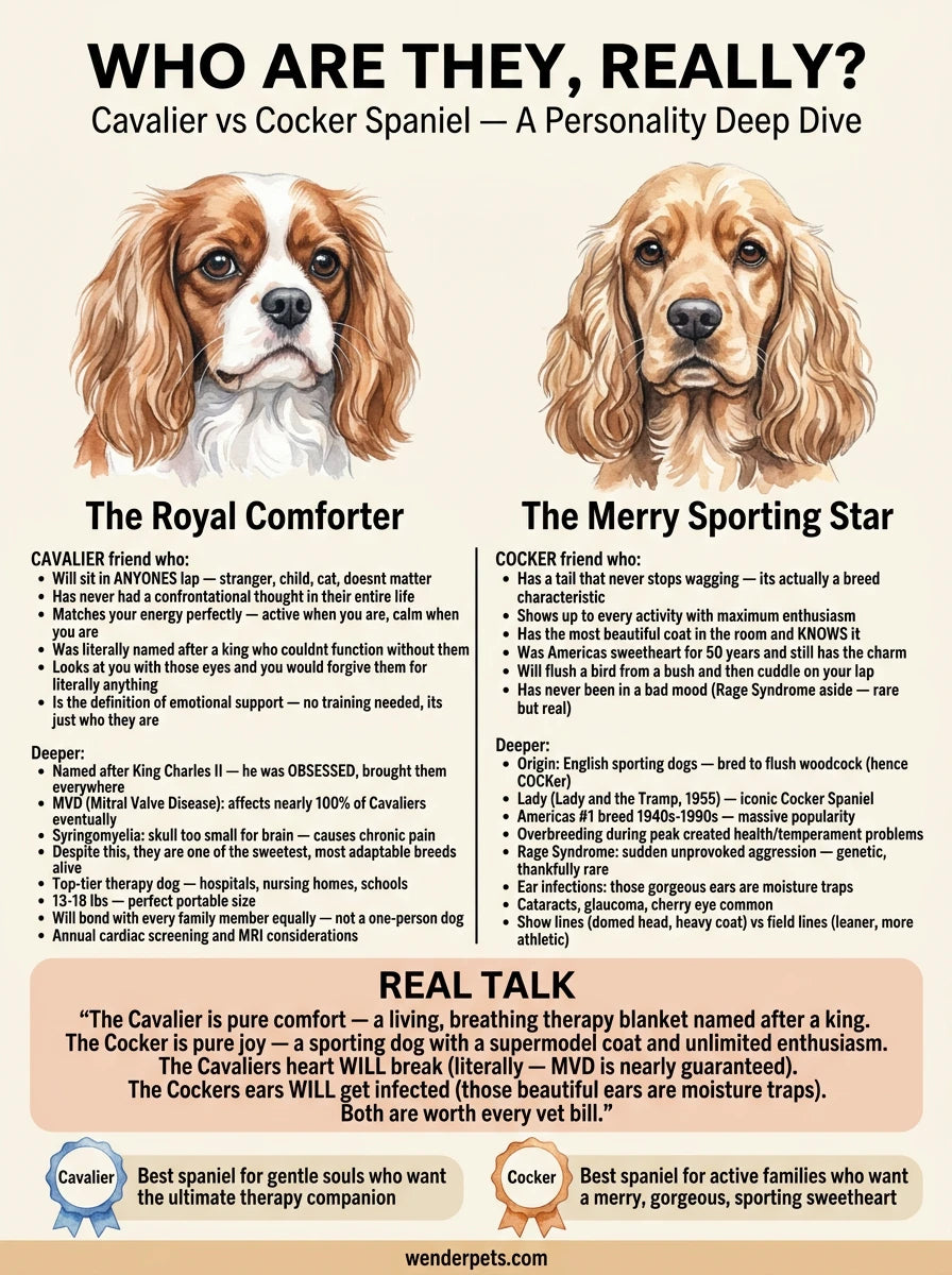 Cavalier King Charles Spaniel vs Cocker Spaniel - 💬 Personality Deep Dive