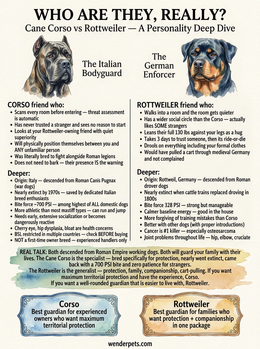 Cane Corso vs Rottweiler - 💬 Personality Deep Dive