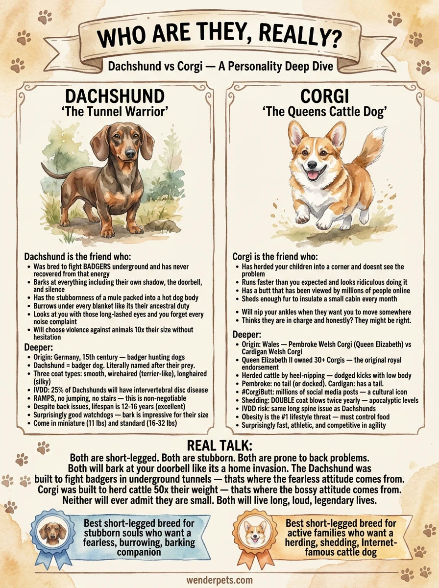 Dachshund vs Corgi - 💬 Personality Deep Dive