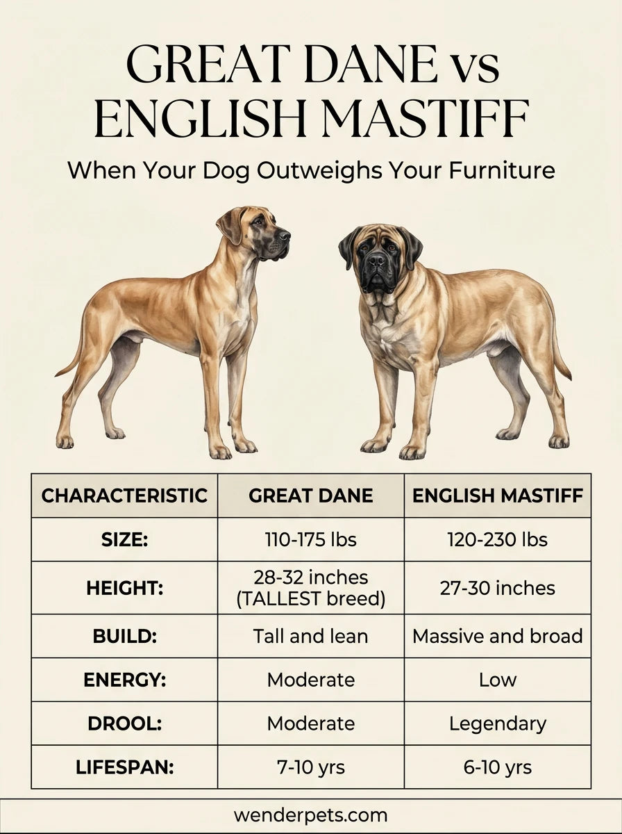 Great Dane vs English Mastiff - 📊 Quick Comparison