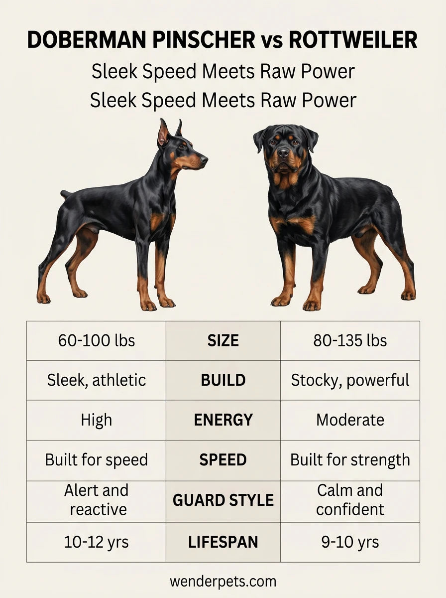 Doberman vs Rottweiler - 📊 Quick Comparison