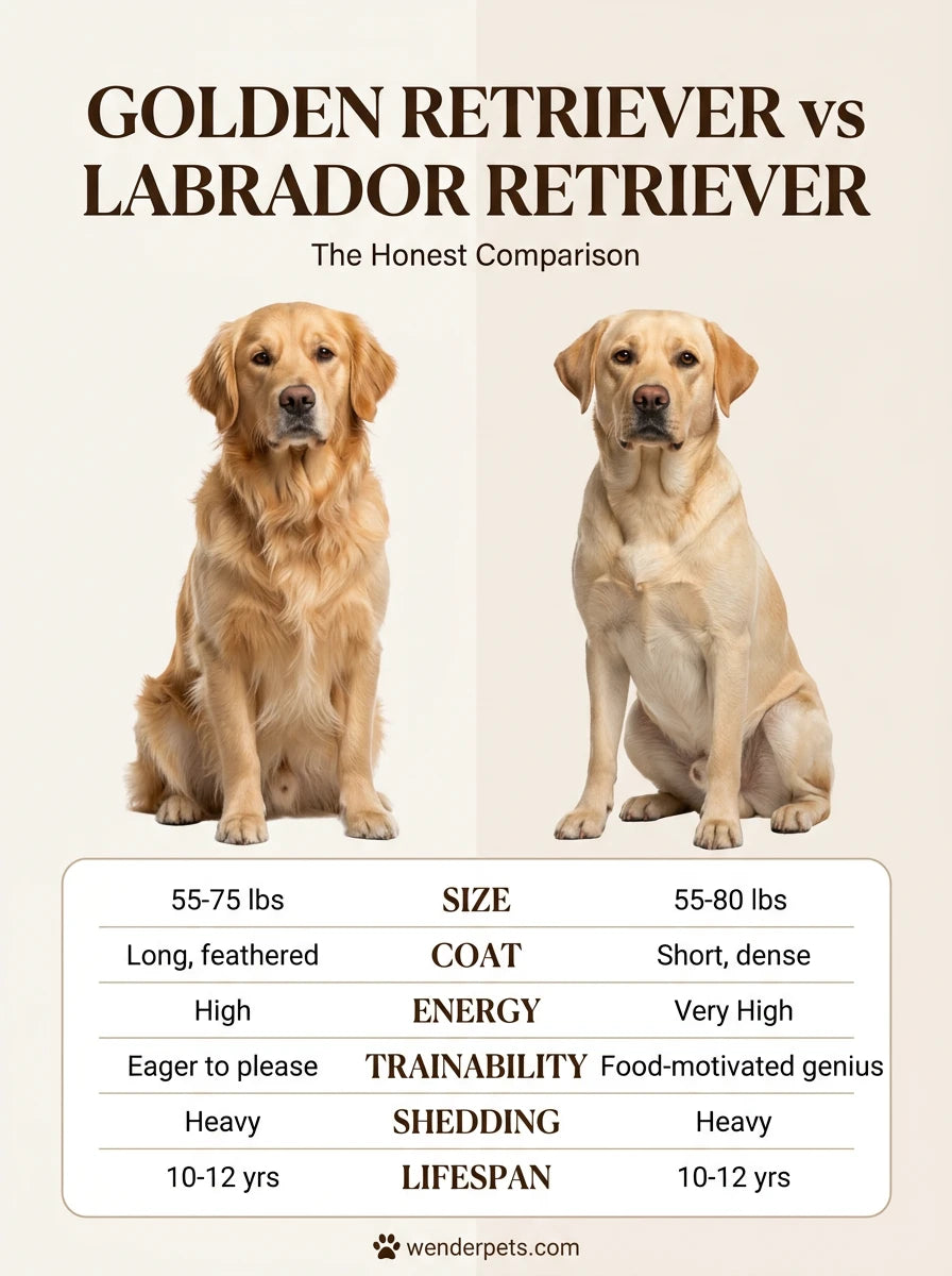 Golden Retriever vs Labrador Retriever - 📊 Quick Comparison