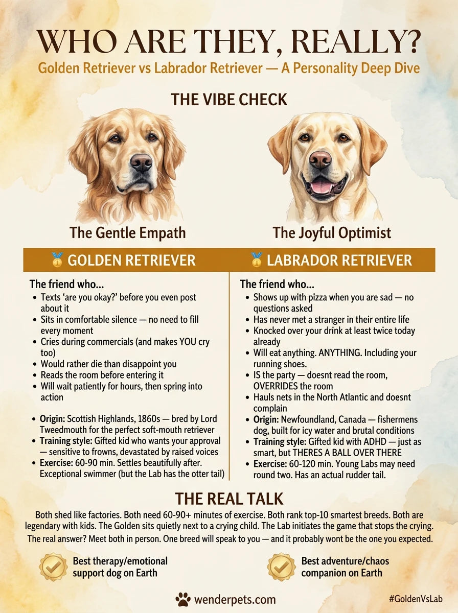 Golden Retriever vs Labrador Retriever - 💬 Personality Deep Dive