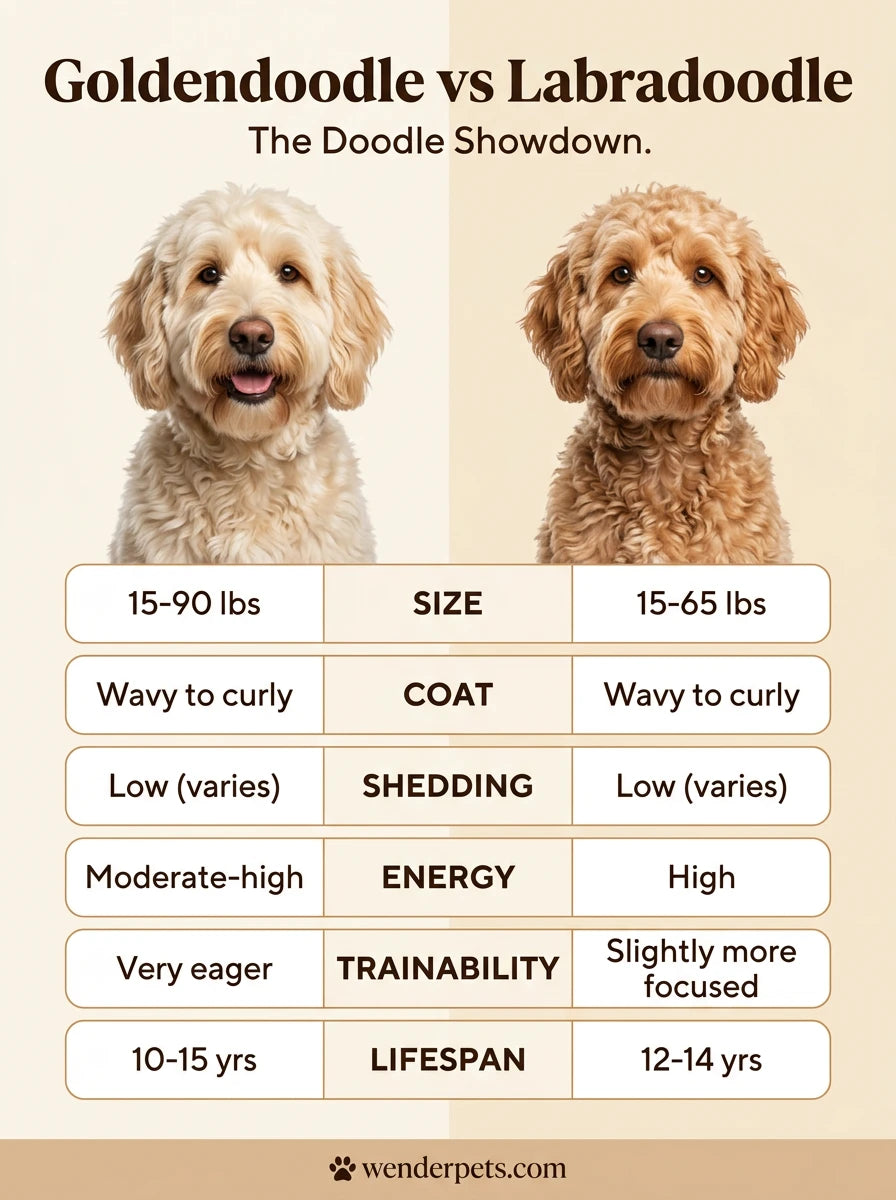 Goldendoodle vs Labradoodle - 📊 Quick Comparison