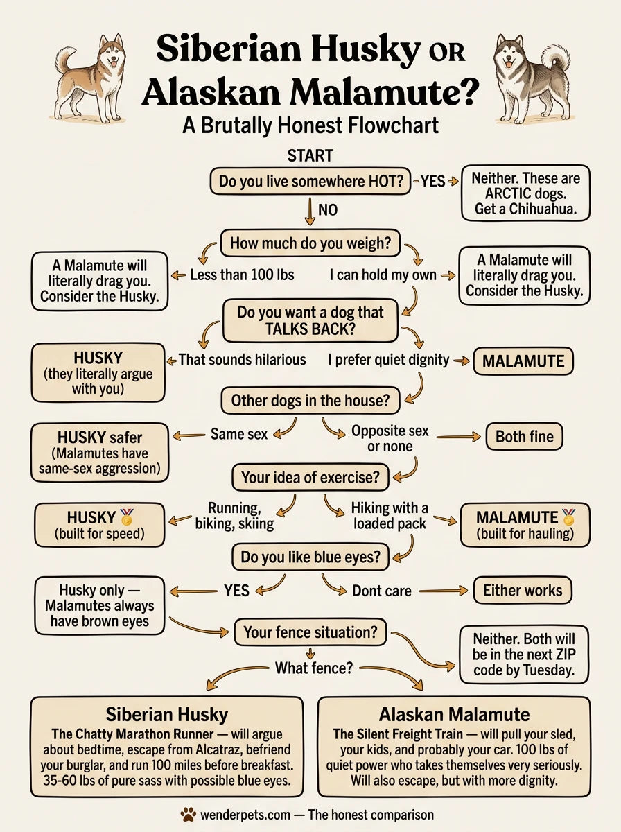 Siberian Husky vs Alaskan Malamute - 🧭 Which Breed Is Right For You?