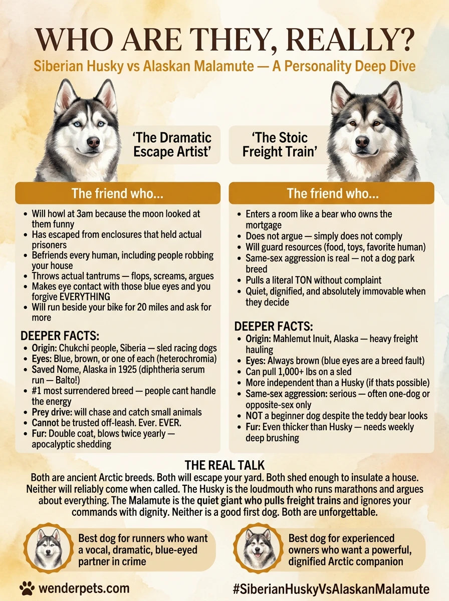 Siberian Husky vs Alaskan Malamute - 💬 Personality Deep Dive