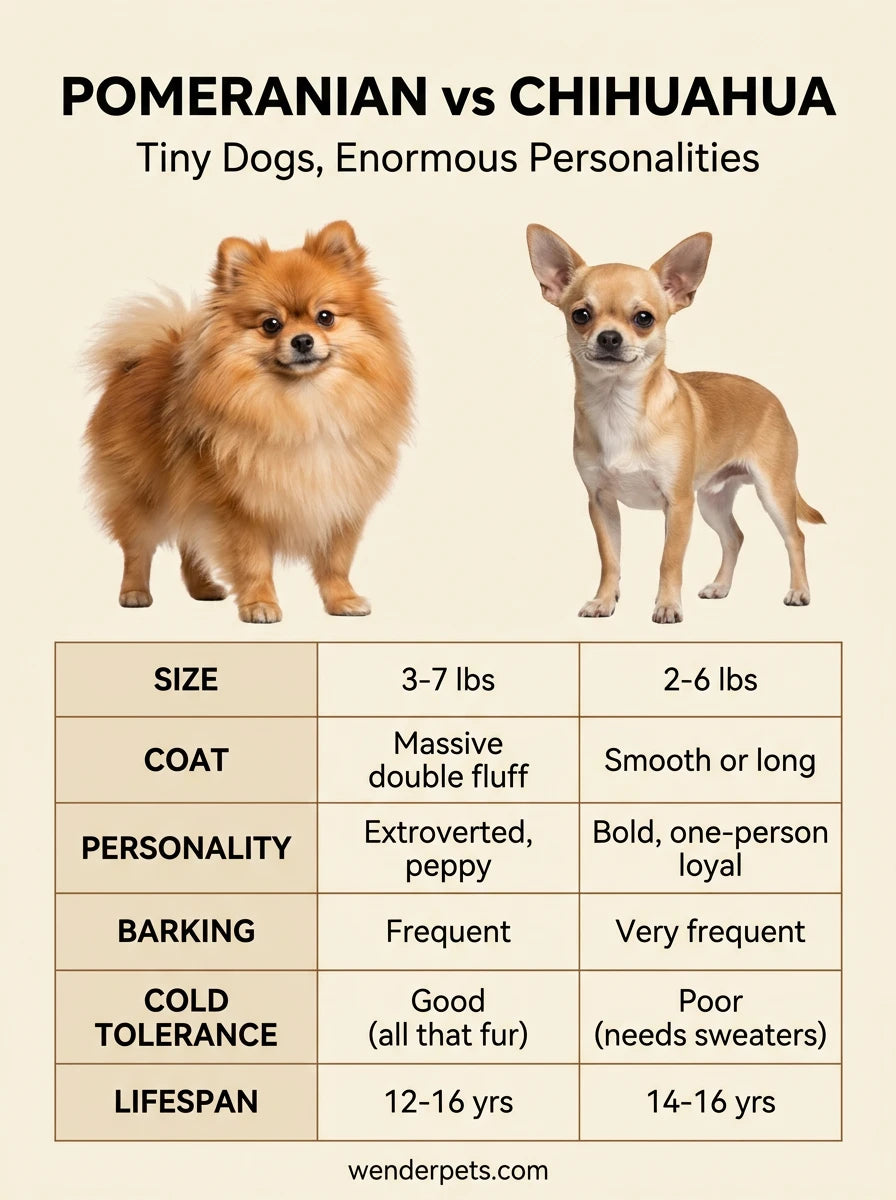 Pomeranian vs Chihuahua - 📊 Quick Comparison