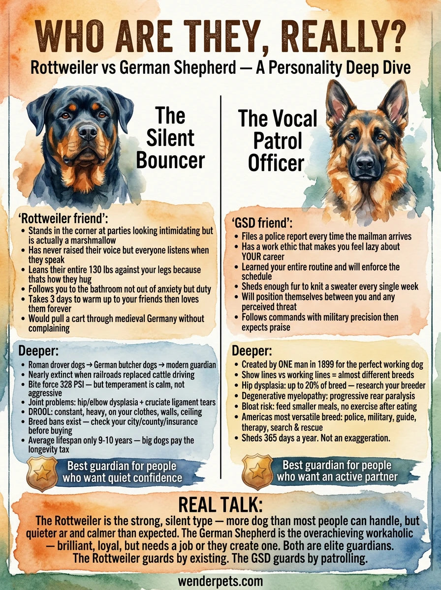 Rottweiler vs German Shepherd - 💬 Personality Deep Dive